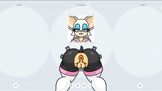 Fapwall Weird Hentai game Rouge the bat assfucked by 3 dick