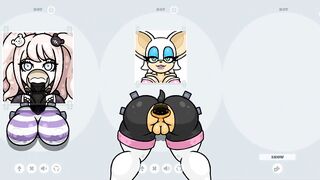 Fapwall Weird Hentai game Rouge the bat assfucked by 3 dick