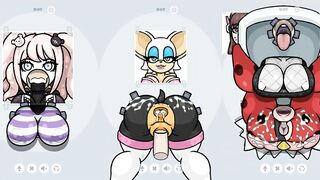 Fapwall Weird Hentai game Rouge the bat assfucked by 3 dick