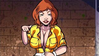 April O'neil and her friends (slow mo bukkake)
