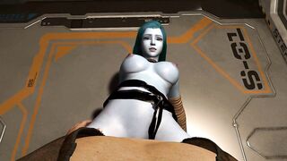 (VAM 3D) Blue alien queen pays tribute