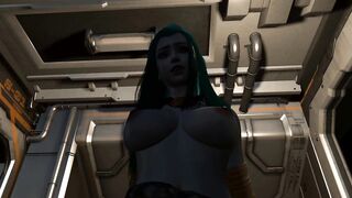 (VAM 3D) Blue alien queen pays tribute