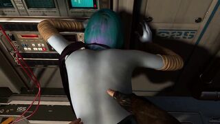 (VAM 3D) Blue alien queen pays tribute