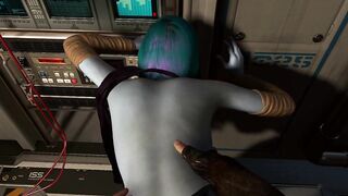 (VAM 3D) Blue alien queen pays tribute