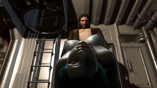 (VAM 3D) Blue alien queen pays tribute