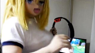 Kigurumi Ryona playing game