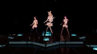 R18-MMD KDA - PopStars Ahri Akali Evelynn Kaisa Nude Dance