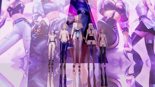 R18-MMD Everglow-Dun Dun StripVers. Ahri Akali Evelynn Kaisa