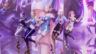 R18-MMD Everglow-Dun Dun StripVers. Ahri Akali Evelynn Kaisa