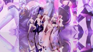 R18-MMD Everglow-Dun Dun Nude Vers. Ahri Akali Evelynn Kaisa