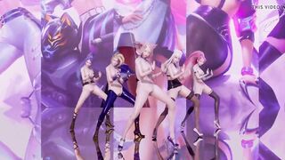 R18-MMD Everglow-Dun Dun Nude Vers. Ahri Akali Evelynn Kaisa