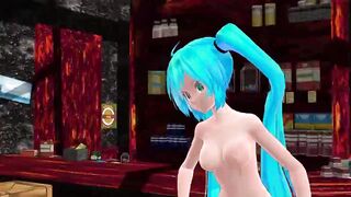 MMD Sexy Blue Hair Babe Pierced Nipples and Pussy GV00081