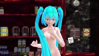 MMD Sexy Blue Hair Babe Pierced Nipples and Pussy GV00081