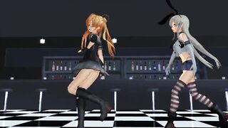 MMD 2 Babes Pierced Tits Sex Toy Fingering Squirting GV00112
