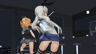 MMD 2 Babes Pierced Tits Sex Toy Fingering Squirting GV00112