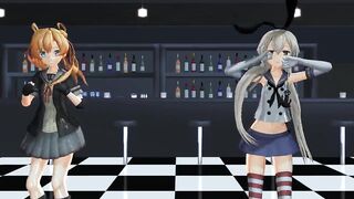 MMD 2 Babes Pierced Tits Sex Toy Fingering Squirting GV00112