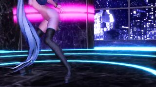 MMD Blue Hair Babe Pierced Nipples Sex Toys Anal GV00118