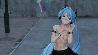 MMD Blue Hair Babe Pierced Nipples Sex Toys GV00117