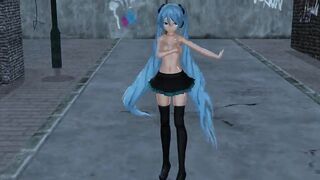MMD Blue Hair Babe Pierced Nipples Sex Toys GV00117