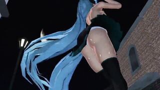 MMD Blue Hair Babe Pierced Nipples Sex Toys GV00117