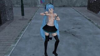 MMD Blue Hair Babe Pierced Nipples Sex Toys GV00117