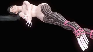 Doa 5LR MOMIJI long fingernails black silk sexy photo01