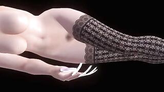 Doa 5LR MOMIJI long fingernails black silk sexy photo01