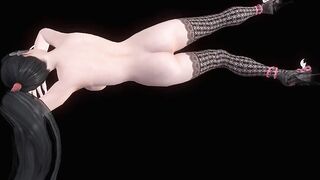 Doa 5LR MOMIJI long fingernails black silk sexy photo01