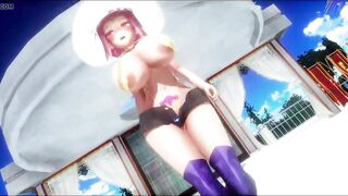 MMD Lupine head nurse with huge tits
