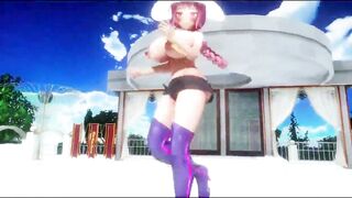 MMD Lupine head nurse with huge tits