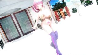 MMD Lupine head nurse with huge tits