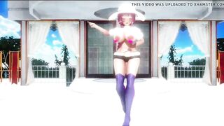 MMD Lupine head nurse with huge tits