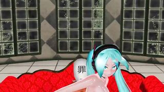 MMD Blue Hair Cutie gives BigDaddy a Sexy Lap Dance GV00141