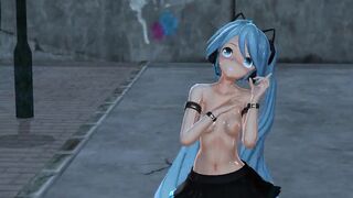 MMD Blue Hair Cutie Pierced Nipples Sex Toys Anal GV00185