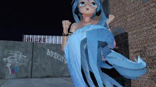 MMD Blue Hair Cutie Pierced Nipples Sex Toys Anal GV00185