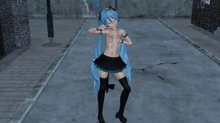 MMD Blue Hair Cutie Pierced Nipples Sex Toys Anal GV00185