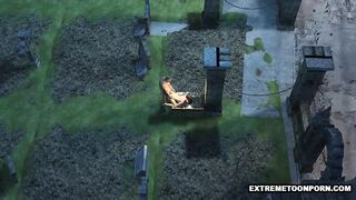 3D Babe Fucked in a Graveyard by a Zombie