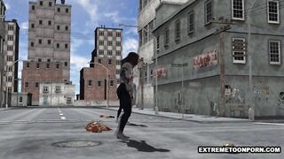 Hot 3D Toon Babe Sucks and Fucks on a Rooftop