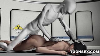 Foxy 3D Brunette Getting Fucked by an Alien