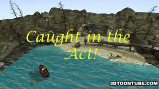 3D Dyke Gets Licked on a Boat
