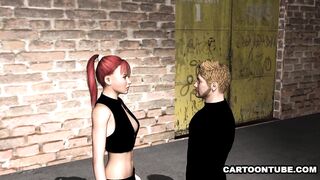 Hot 3D Redhead Sucks and Fucks Outdoors