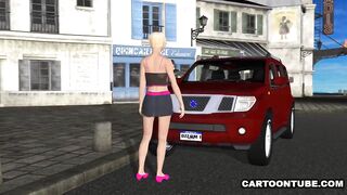 Short Haired 3D Babe Sucks and Fucks
