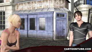 Short Haired 3D Babe Sucks and Fucks