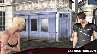 Short Haired 3D Babe Sucks and Fucks